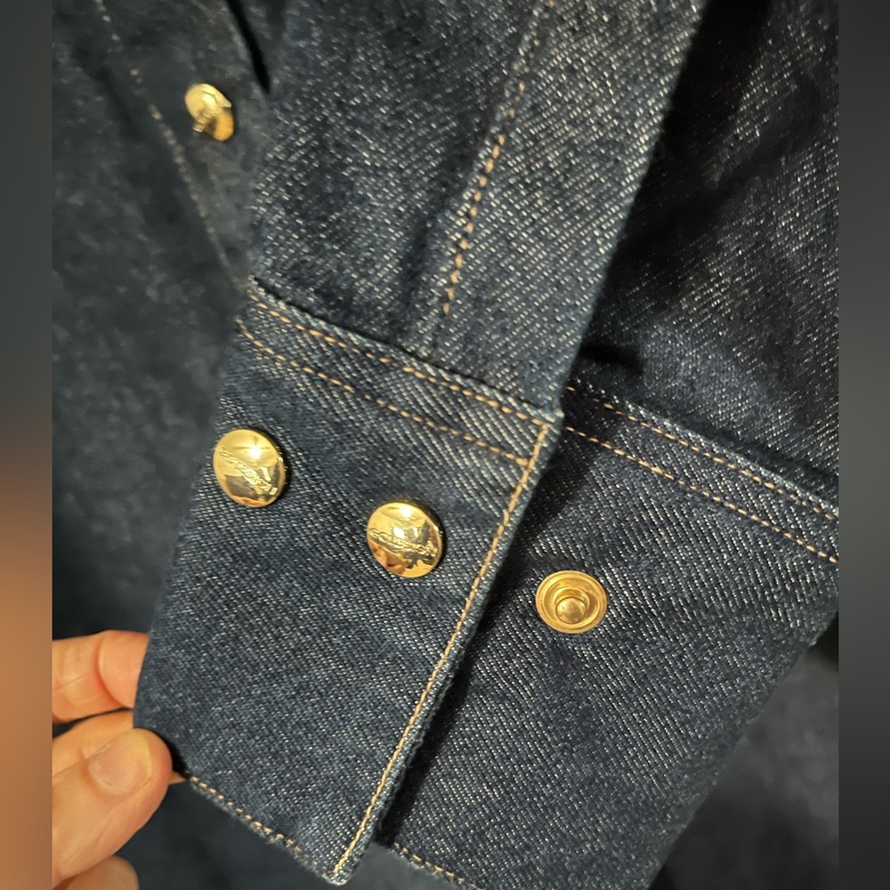 Goldsign Dark Indigo Denim Shirt Dress - Picture 5 of 11